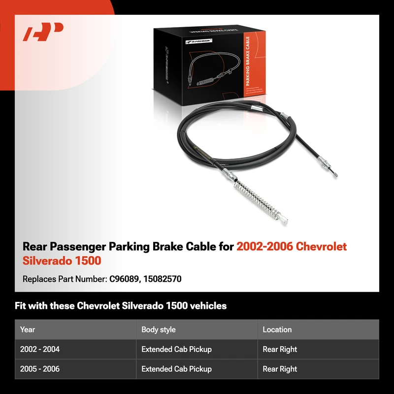 Rear Passenger Parking Brake Cable for 2002-2006 Chevrolet Silverado 1500