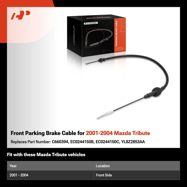 Front Parking Brake Cable for 2001-2004 Mazda Tribute