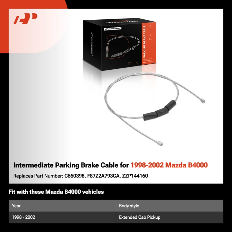Intermediate Parking Brake Cable for 1998-2002 Mazda B4000