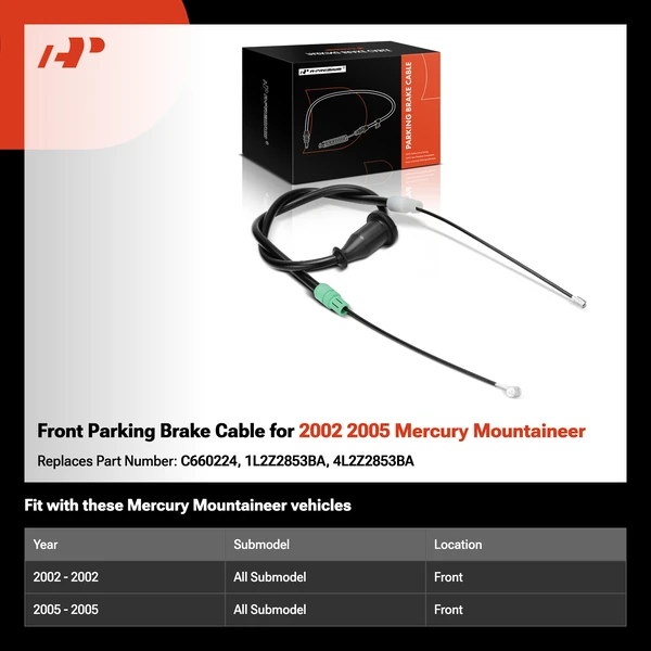 Front Parking Brake Cable for 2002 2005 Mercury Mountaineer