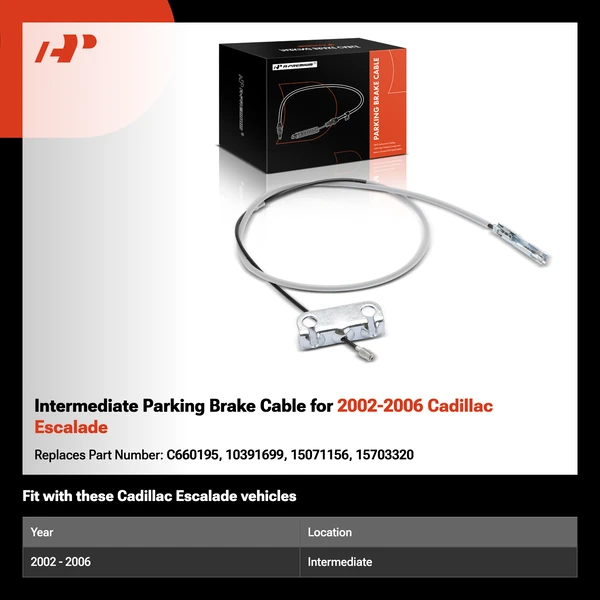 Intermediate Parking Brake Cable for 2002-2006 Cadillac Escalade