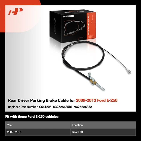 Rear Driver Parking Brake Cable for 2009-2013 Ford E-250