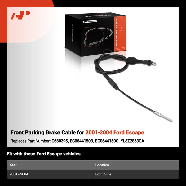 Front Parking Brake Cable for 2001-2004 Ford Escape