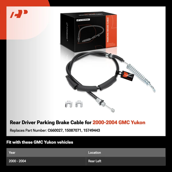Rear Driver Parking Brake Cable for 2000-2004 GMC Yukon