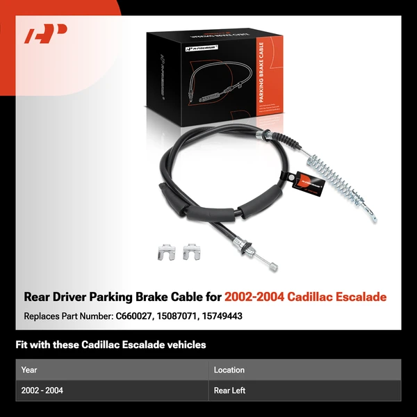 Rear Driver Parking Brake Cable for 2002-2004 Cadillac Escalade