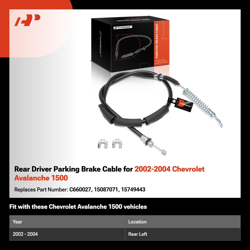 Rear Driver Parking Brake Cable for 2002-2004 Chevrolet Avalanche 1500