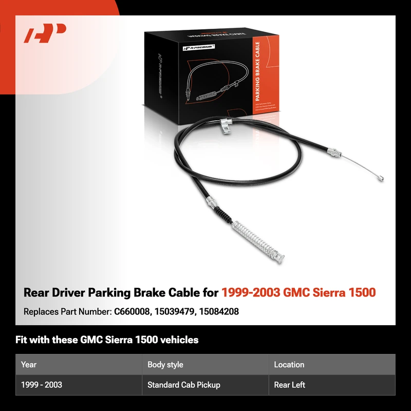 Rear Driver Parking Brake Cable for 1999-2003 GMC Sierra 1500