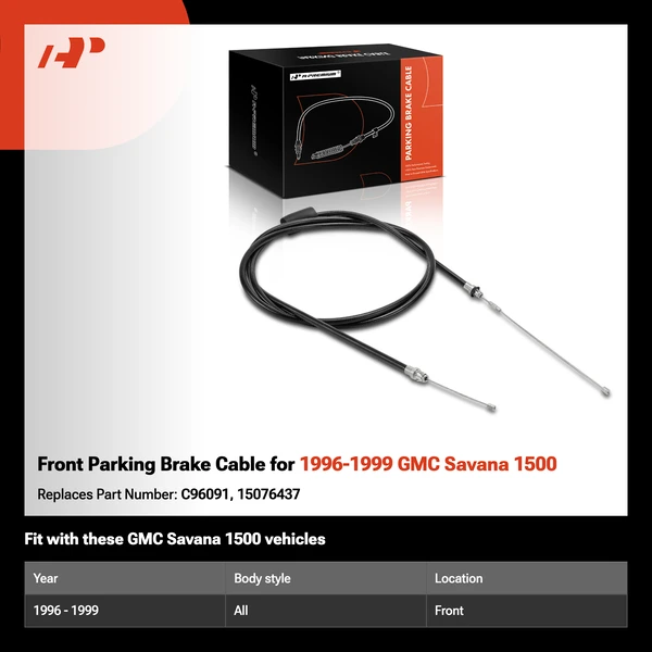 Front Parking Brake Cable for 1996-1999 GMC Savana 1500
