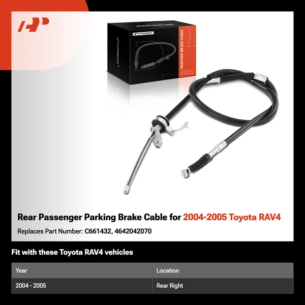 Rear Passenger Parking Brake Cable for 2004-2005 Toyota RAV4