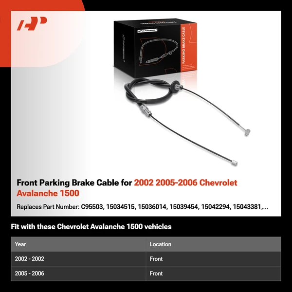 Front Parking Brake Cable for 2002 2005-2006 Chevrolet Avalanche 1500