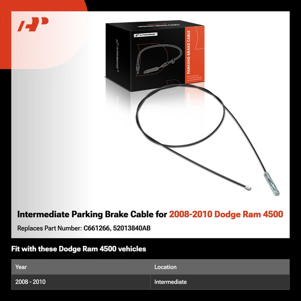 Intermediate Parking Brake Cable for 2008-2010 Dodge Ram 4500