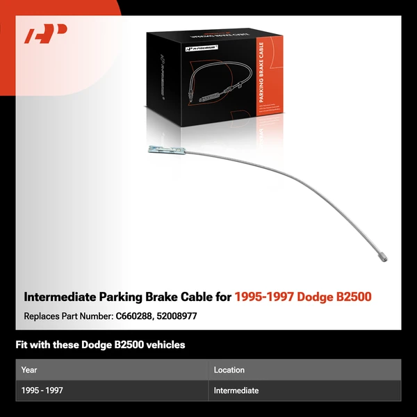 Intermediate Parking Brake Cable for 1995-1997 Dodge B2500