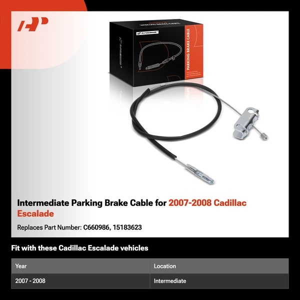 Intermediate Parking Brake Cable for 2007-2008 Cadillac Escalade