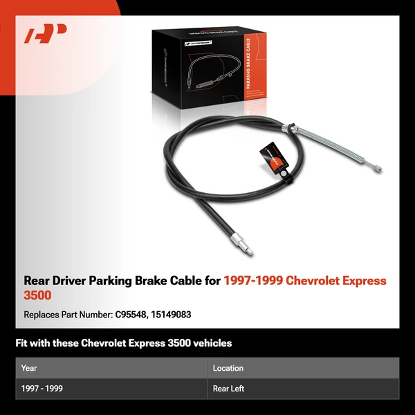 Rear Driver Parking Brake Cable for 1997-1999 Chevrolet Express 3500