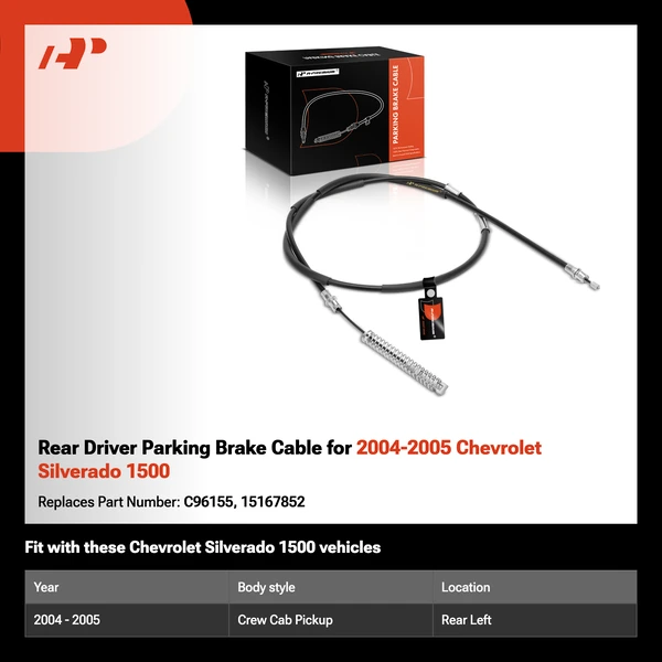 Rear Driver Parking Brake Cable for 2004-2005 Chevrolet Silverado 1500