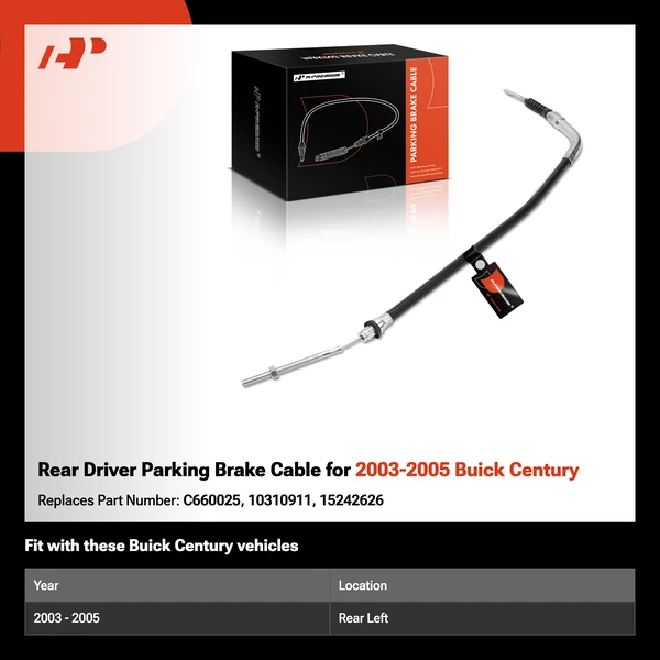 Rear Driver Parking Brake Cable for 2003-2005 Buick Century