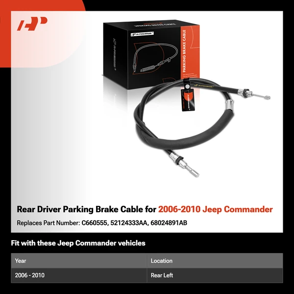 Rear Driver Parking Brake Cable for 2006-2010 Jeep Commander