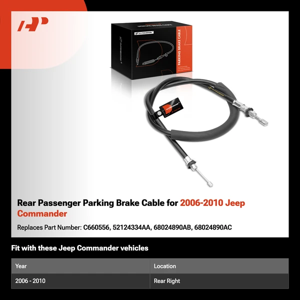 Rear Passenger Parking Brake Cable for 2006-2010 Jeep Commander