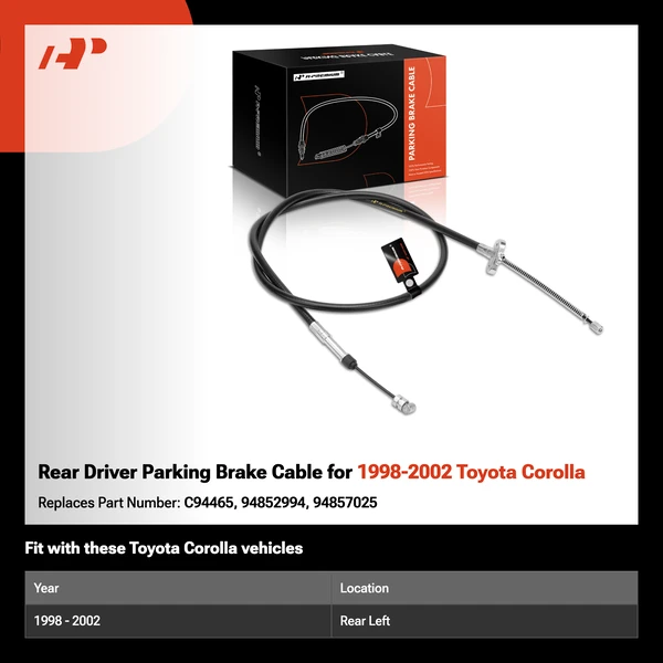 Rear Driver Parking Brake Cable for 1998-2002 Toyota Corolla