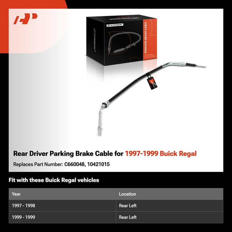 Rear Driver Parking Brake Cable for 1997-1999 Buick Regal