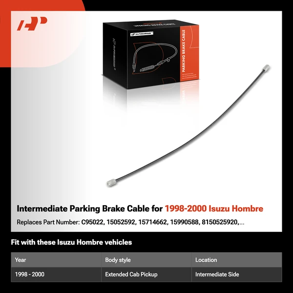 Intermediate Parking Brake Cable for 1998-2000 Isuzu Hombre