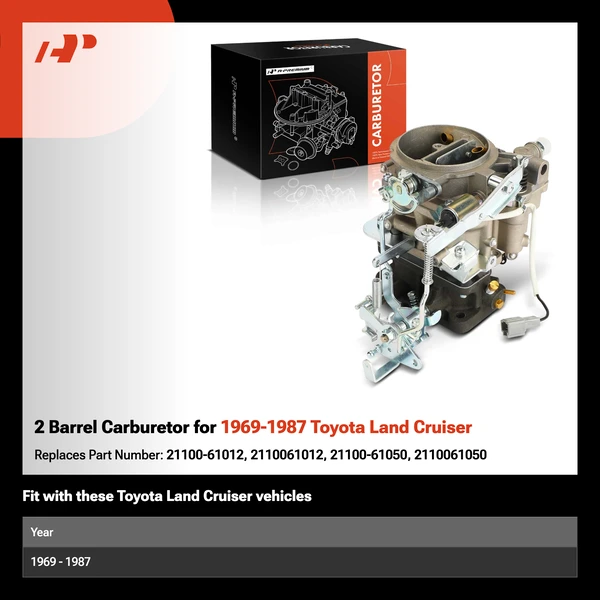 2 Barrel Carburetor for 1969-1987 Toyota Land Cruiser