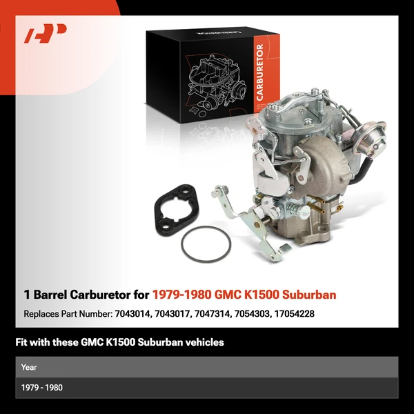 1 Barrel Carburetor for 1979-1980 GMC K1500 Suburban