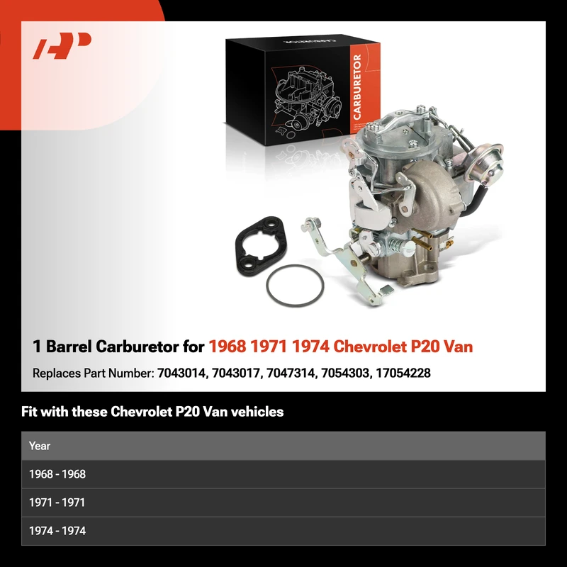 1 Barrel Carburetor for 1968 1971 1974 Chevrolet P20 Van