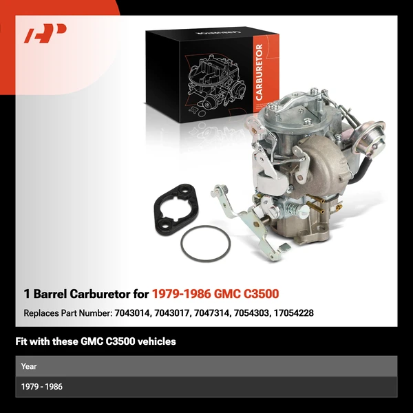 1 Barrel Carburetor for 1979-1986 GMC C3500