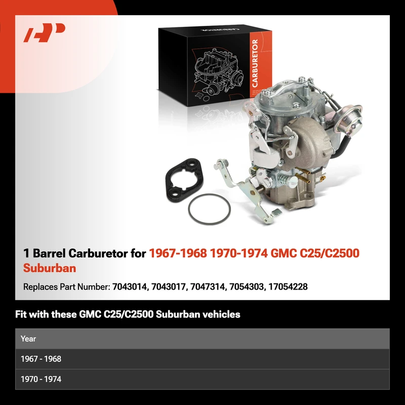 1 Barrel Carburetor for 1967-1968 1970-1974 GMC C25/C2500 Suburban