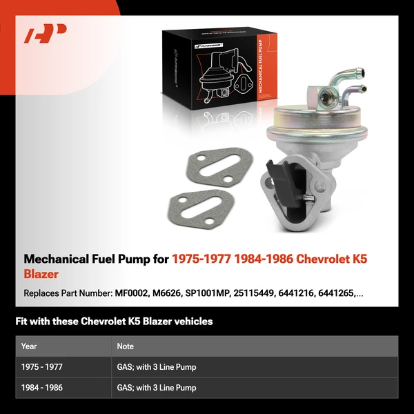 Mechanical Fuel Pump for 1975-1977 1984-1986 Chevrolet K5 Blazer