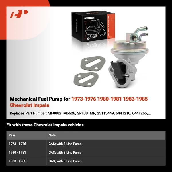 Mechanical Fuel Pump for 1973-1976 1980-1981 1983-1985 Chevrolet Impala