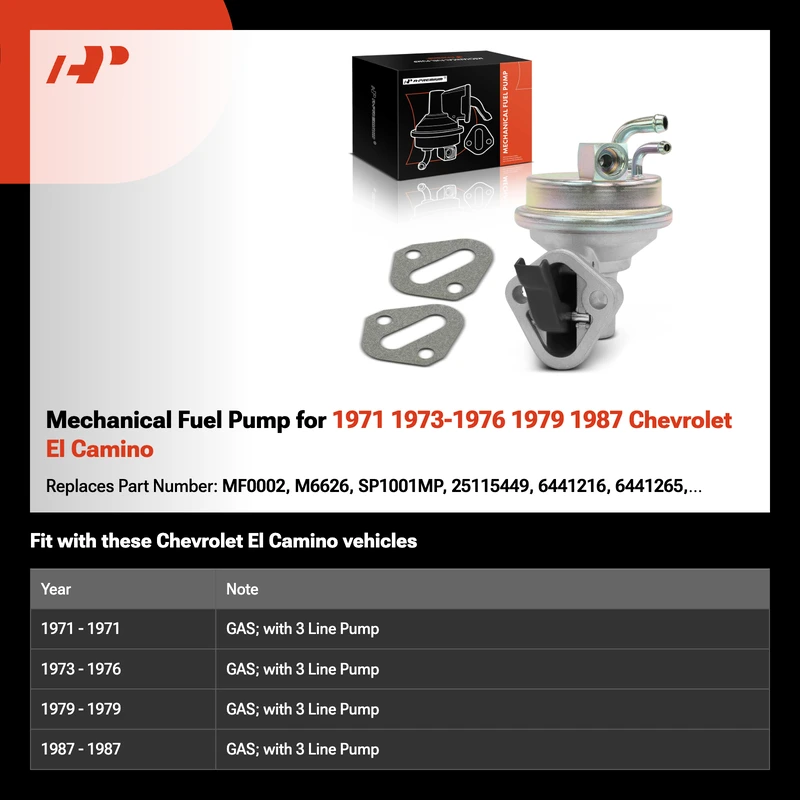 Mechanical Fuel Pump for 1971 1973-1976 1979 1987 Chevrolet El Camino