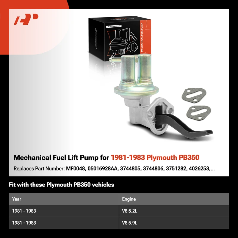 Mechanical Fuel Lift Pump for 1981-1983 Plymouth PB350