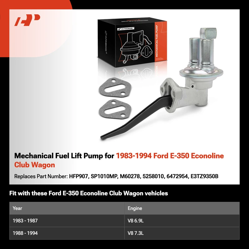 Mechanical Fuel Lift Pump for 1983-1994 Ford E-350 Econoline Club Wagon