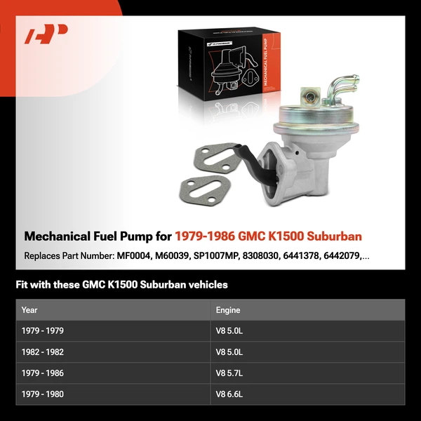 Mechanical Fuel Pump for 1979-1986 GMC K1500 Suburban