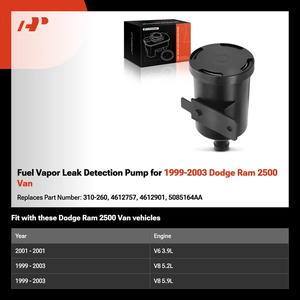 Fuel Vapor Leak Detection Pump for 1999-2003 Dodge Ram 2500 Van
