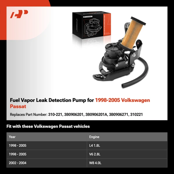 Fuel Vapor Leak Detection Pump for 1998-2005 Volkswagen Passat