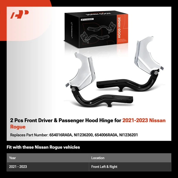 2 Pcs Front Driver & Passenger Hood Hinge for 2021-2023 Nissan Rogue