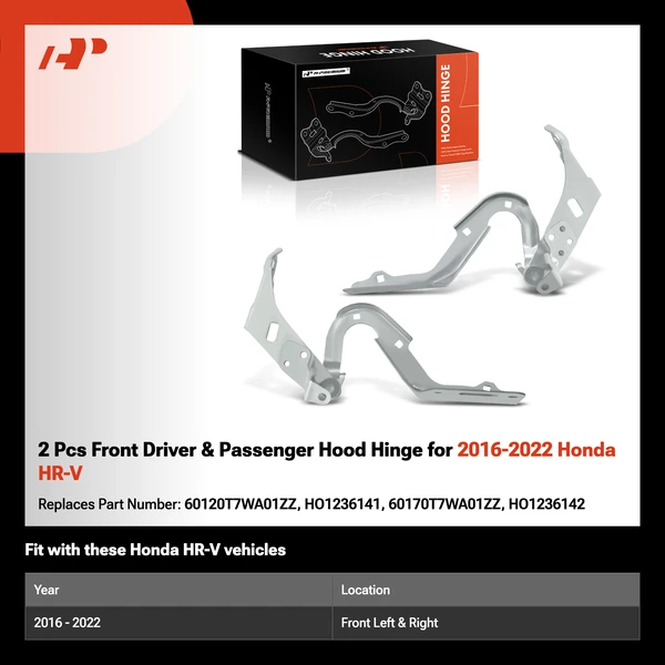 2 Pcs Front Driver & Passenger Hood Hinge for 2016-2022 Honda HR-V