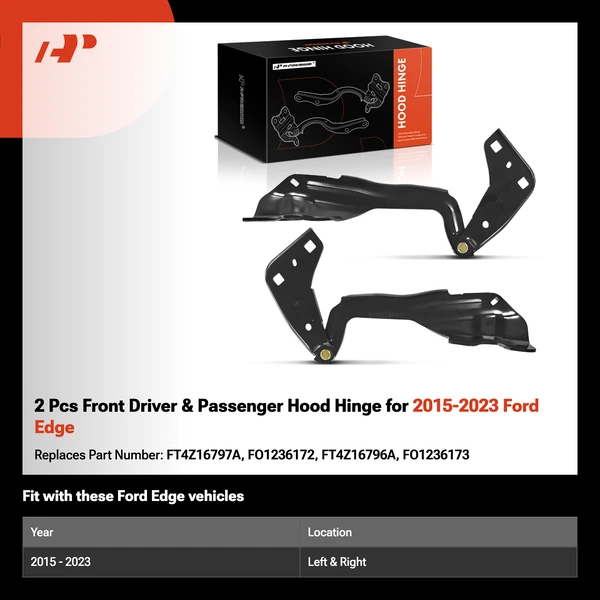 2 Pcs Front Driver & Passenger Hood Hinge for 2015-2023 Ford Edge