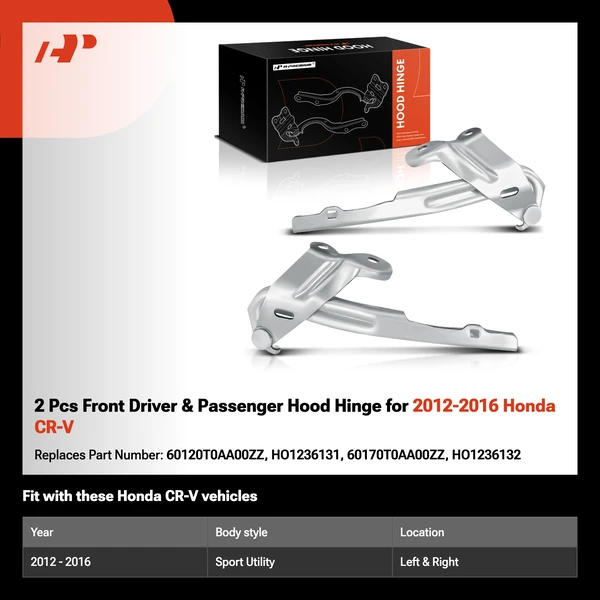 2 Pcs Front Driver & Passenger Hood Hinge for 2012-2016 Honda CR-V