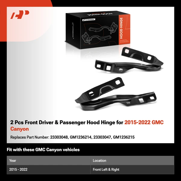 2 Pcs Front Driver & Passenger Hood Hinge for 2015-2022 GMC Canyon