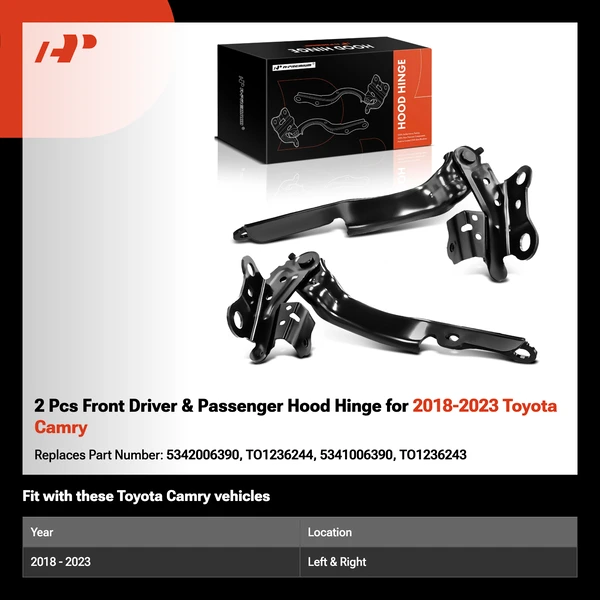 2 Pcs Front Driver & Passenger Hood Hinge for 2018-2023 Toyota Camry