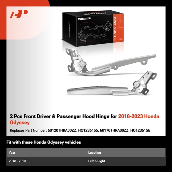 2 Pcs Front Driver & Passenger Hood Hinge for 2018-2023 Honda Odyssey