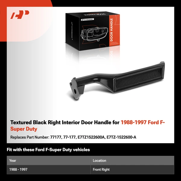 Textured Black Right Interior Door Handle for 1988-1997 Ford F-Super Duty