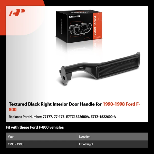 Textured Black Right Interior Door Handle for 1990-1998 Ford F-800