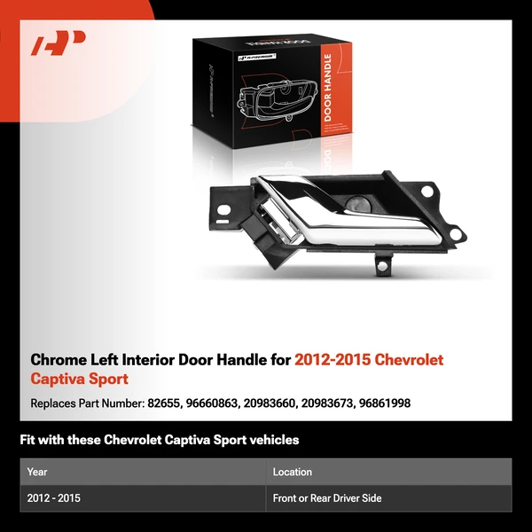 Chrome Left Interior Door Handle for 2012-2015 Chevrolet Captiva Sport
