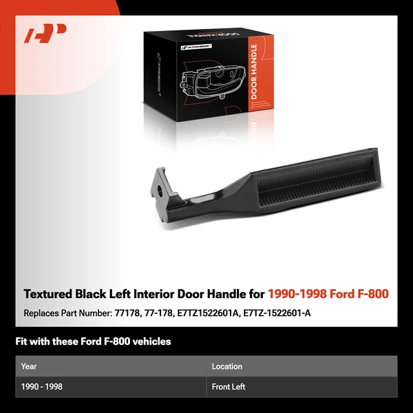 Textured Black Left Interior Door Handle for 1990-1998 Ford F-800