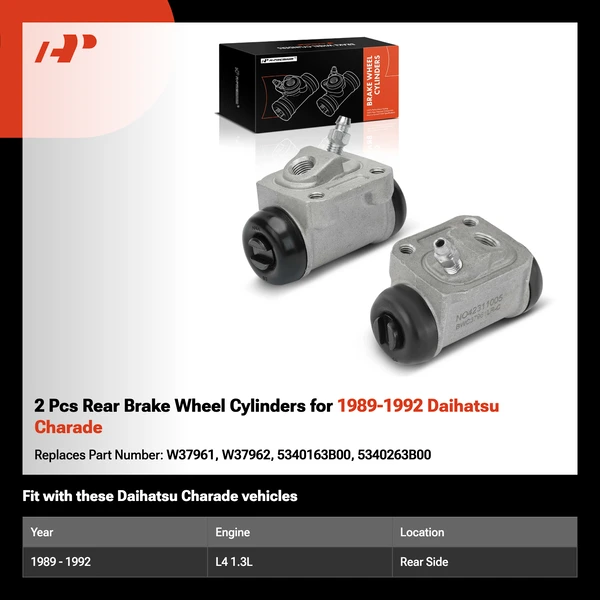 2 Pcs Rear Brake Wheel Cylinders for 1989-1992 Daihatsu Charade